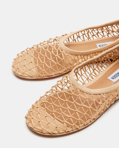 AMBROSIA Tan Women's Net Caged Ballet Flat - Steve Madden