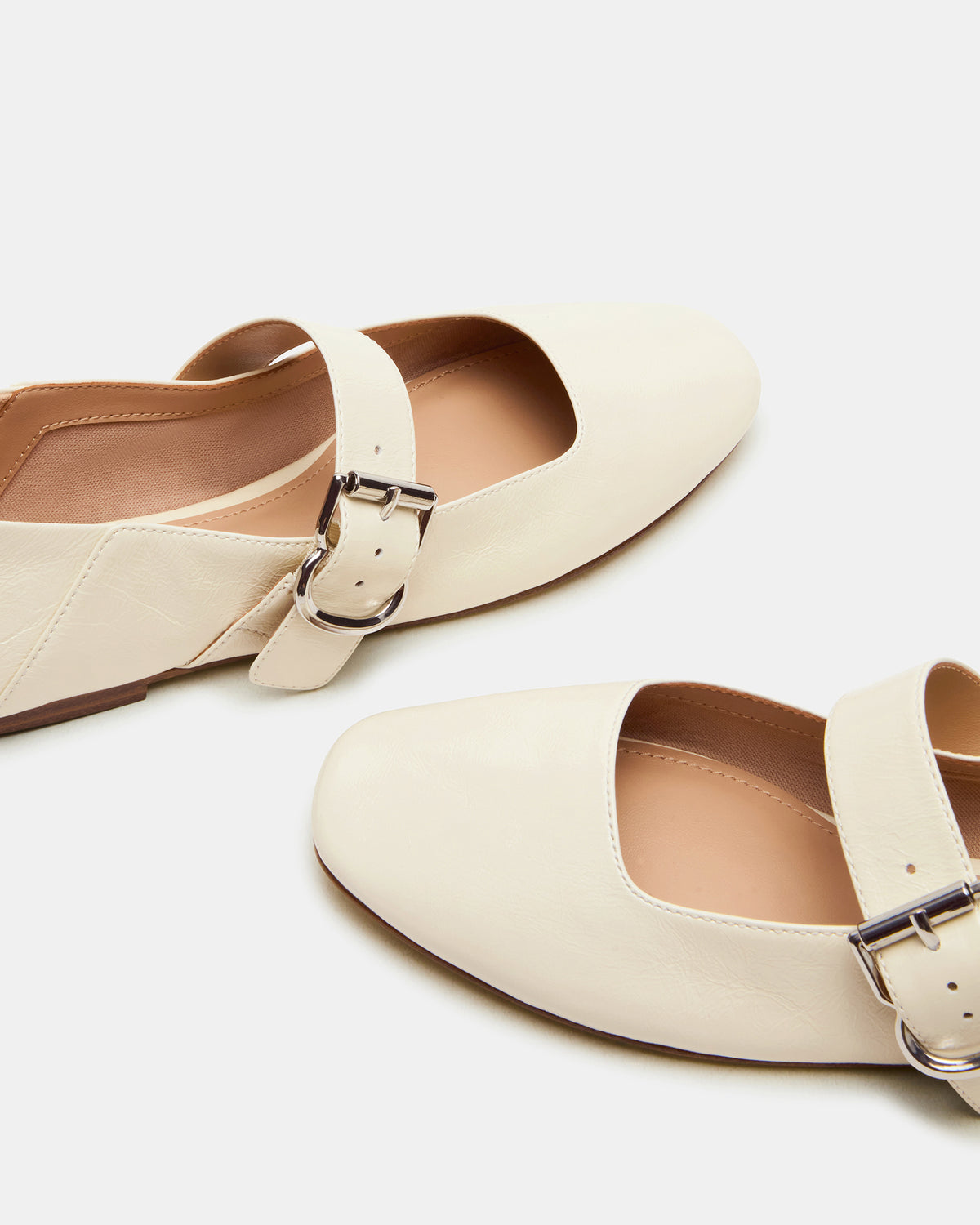 JENNI Bone Leather Women's Square-Toe Mary Jane Ballet Flat - Steve Madden