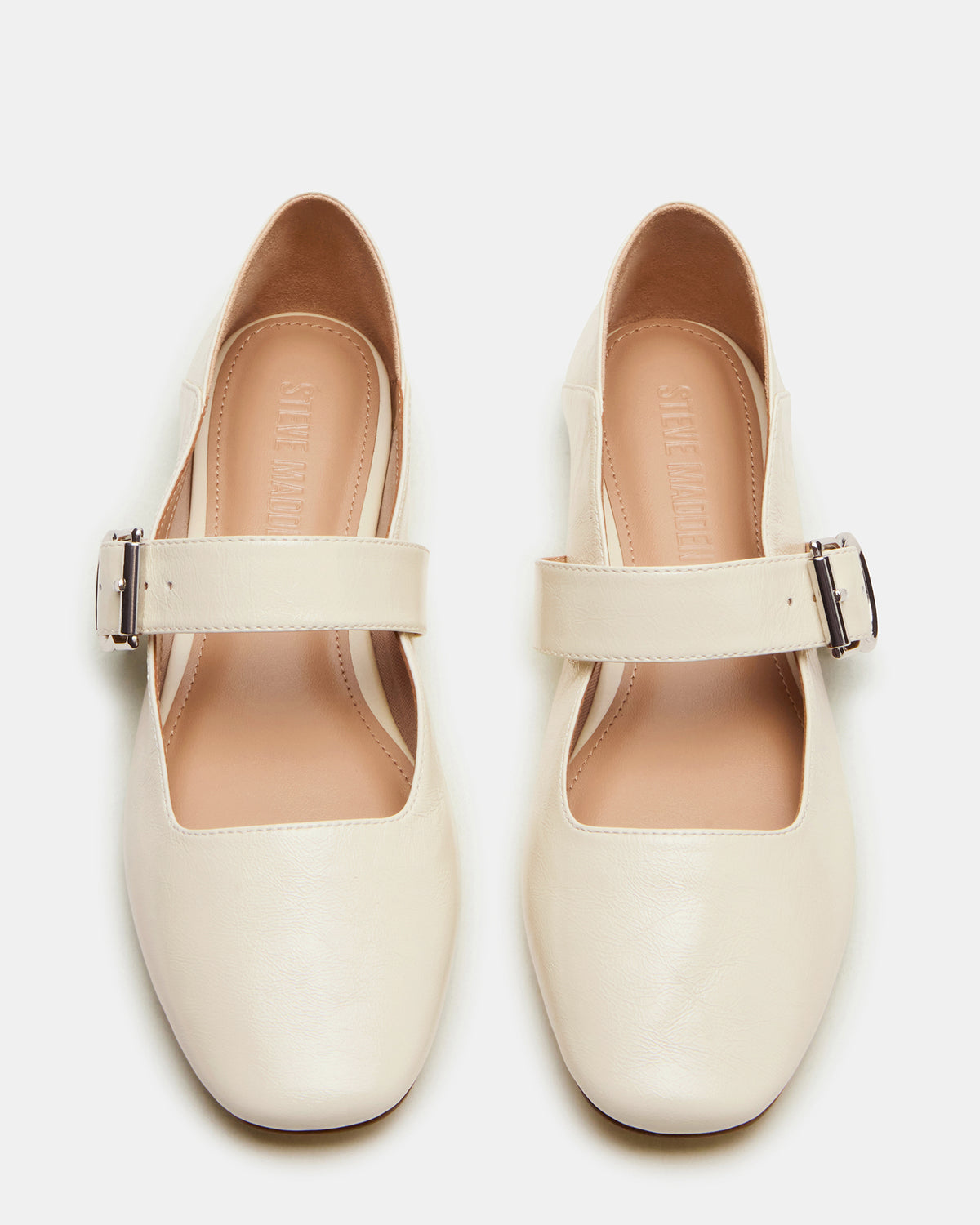 JENNI Bone Leather Women's Square-Toe Mary Jane Ballet Flat - Steve Madden