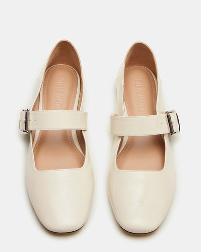JENNI Bone Leather Women's Square-Toe Mary Jane Ballet Flat - Steve Madden
