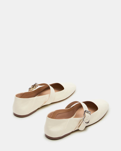 JENNI Bone Leather Women's Square-Toe Mary Jane Ballet Flat - Steve Madden