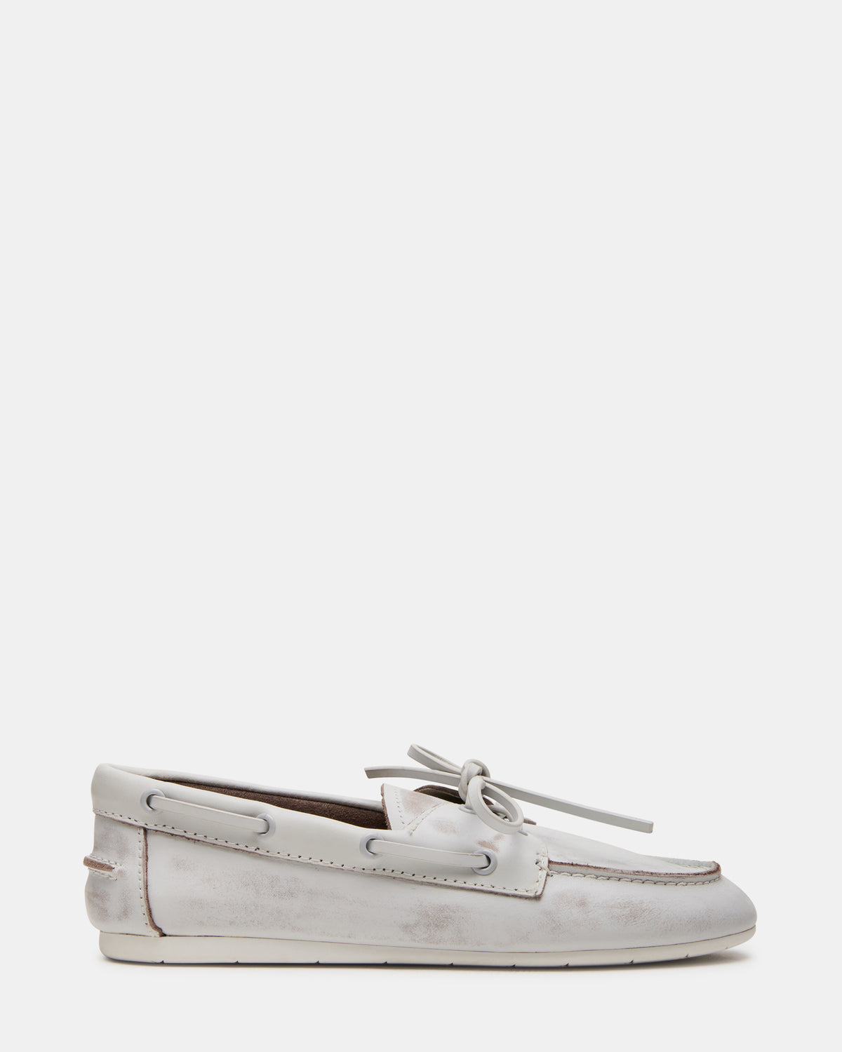 SAG White Leather Women's Boat Shoe - Steve Madden