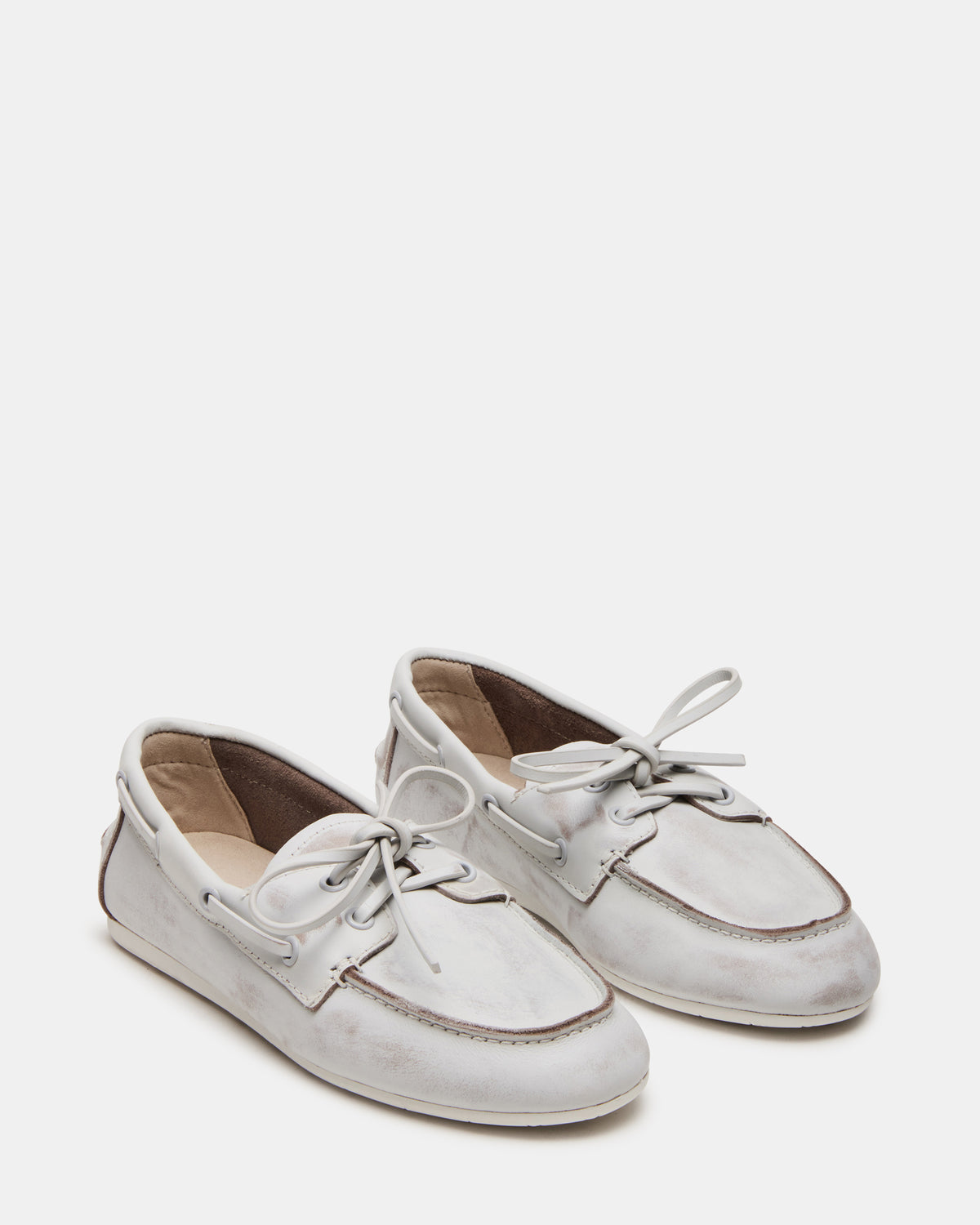 SAG White Leather Women's Boat Shoe - Steve Madden