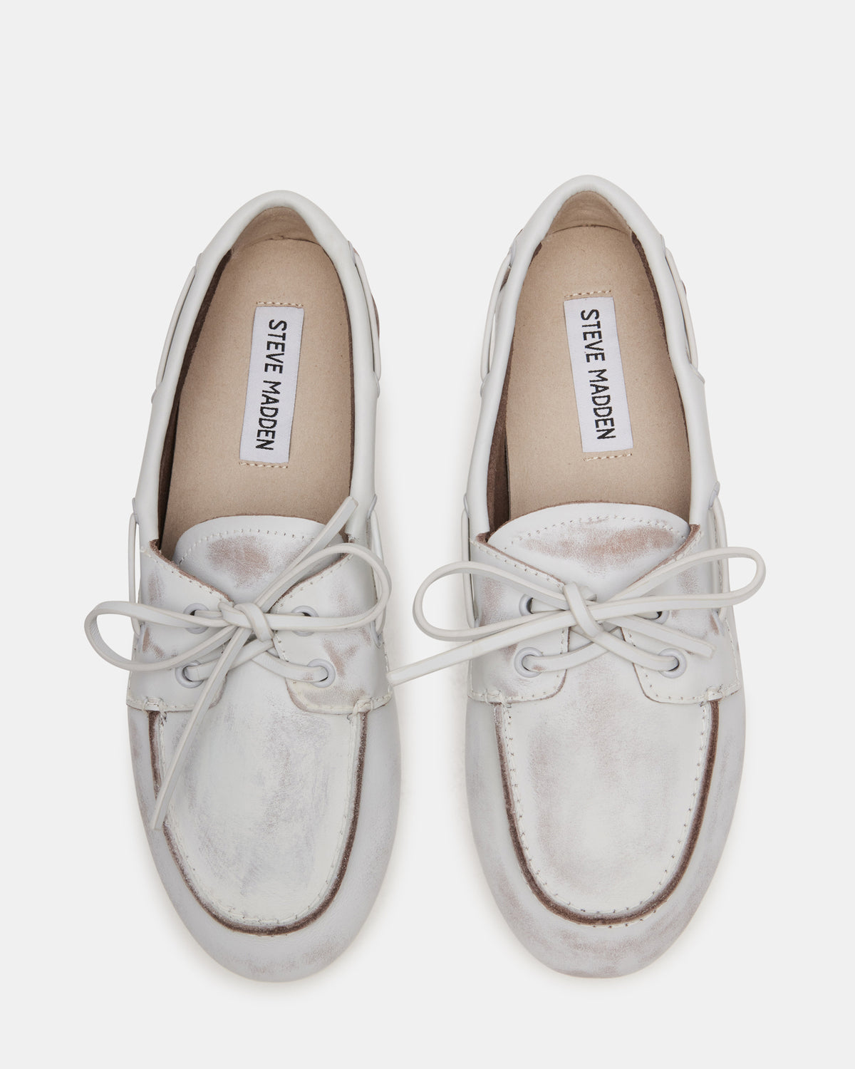 SAG White Leather Women's Boat Shoe - Steve Madden