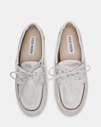 SAG White Leather Women's Boat Shoe - Steve Madden