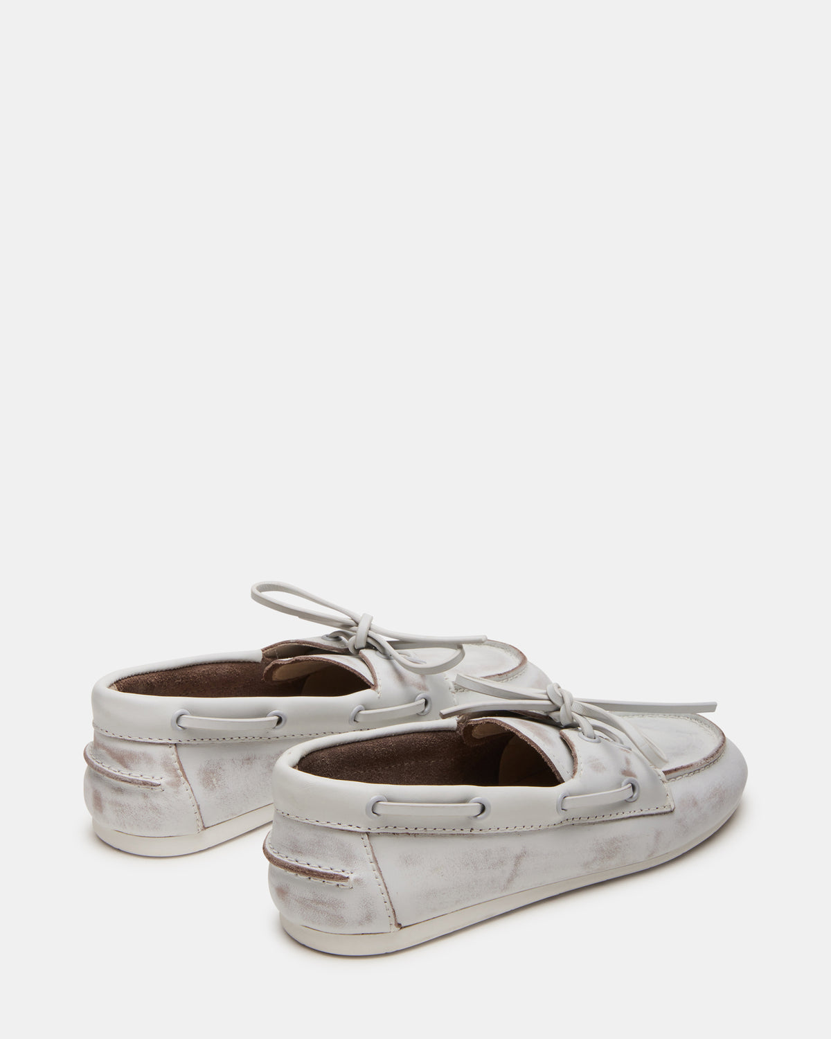 SAG White Leather Women's Boat Shoe - Steve Madden