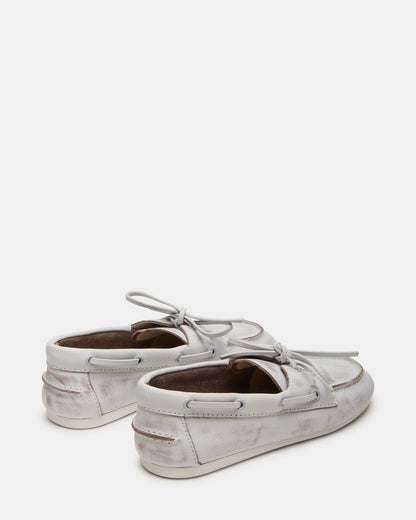 SAG White Leather Women's Boat Shoe - Steve Madden