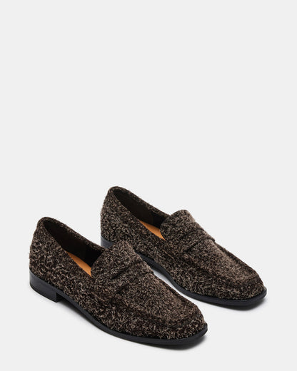 PARLOUR Brown Suede Square Toe Loafer | Women's Loafers - Steve Madden
