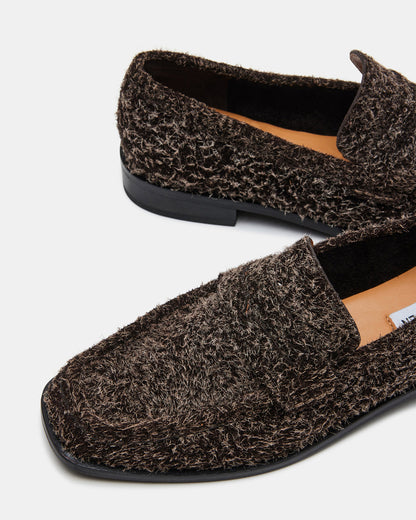 PARLOUR Brown Suede Square Toe Loafer | Women's Loafers - Steve Madden