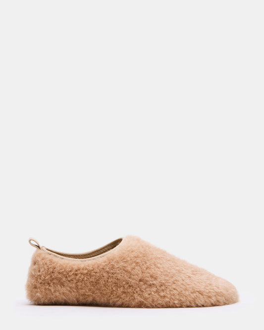 MINO Faux Fur Tan Women's Flat - Steve Madden
