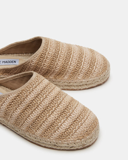 GILLIGAN Raffia Espadrille Mule Flat | Women's Flats - Steve Madden