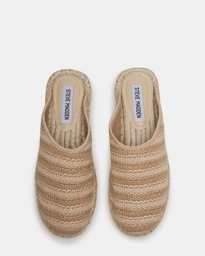 GILLIGAN Raffia Espadrille Mule Flat | Women's Flats - Steve Madden