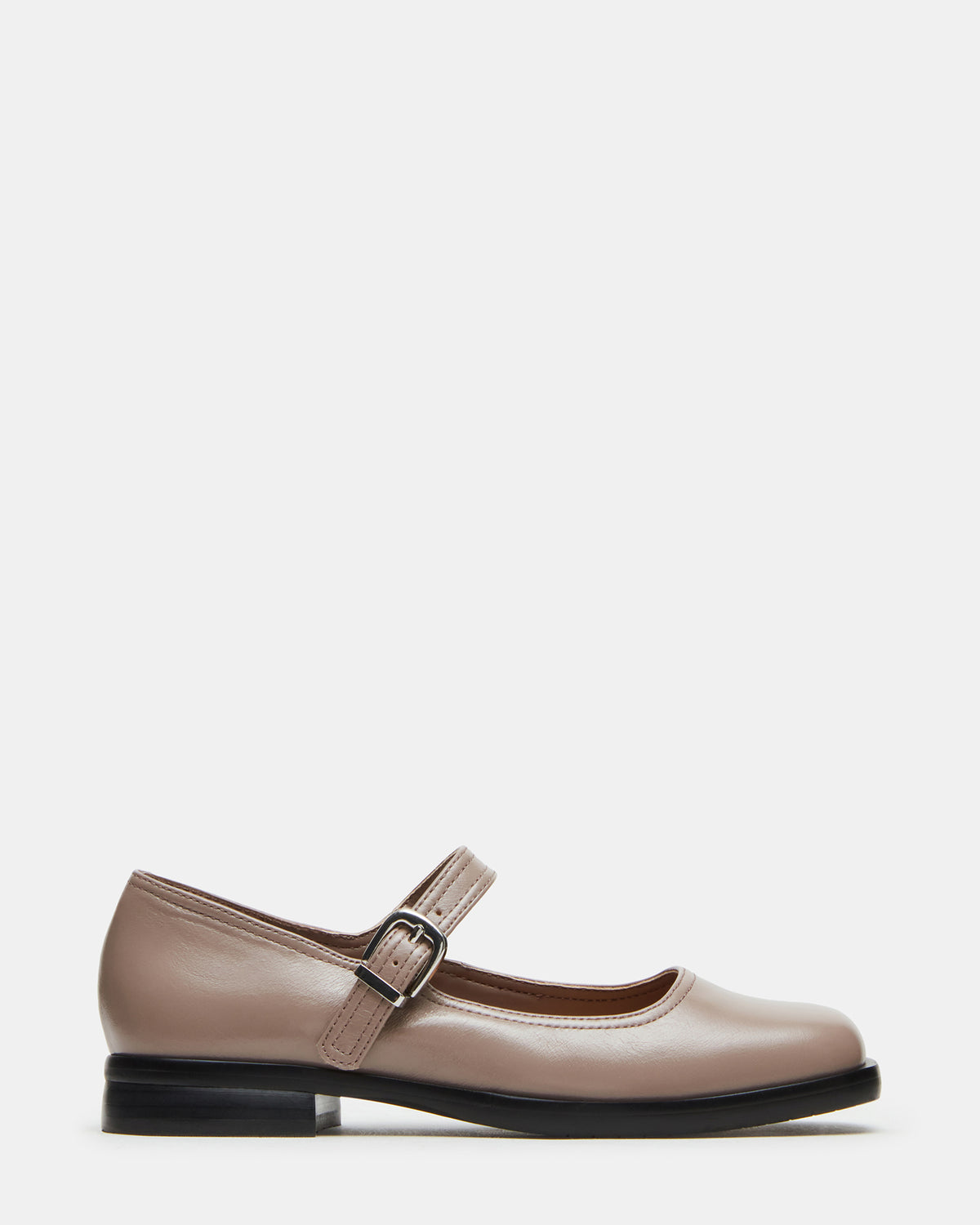 DELANCY Taupe Leather Women's Mary Jane Flats - Steve Madden