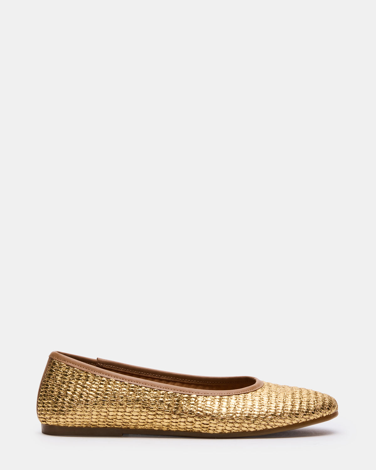 MERLOT Gold Raffia Ballet Women's Flat - Steve Madden