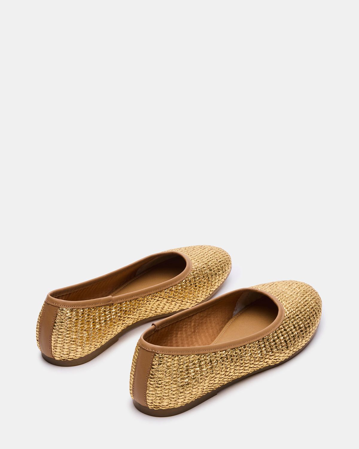 MERLOT Gold Raffia Ballet Women's Flat - Steve Madden