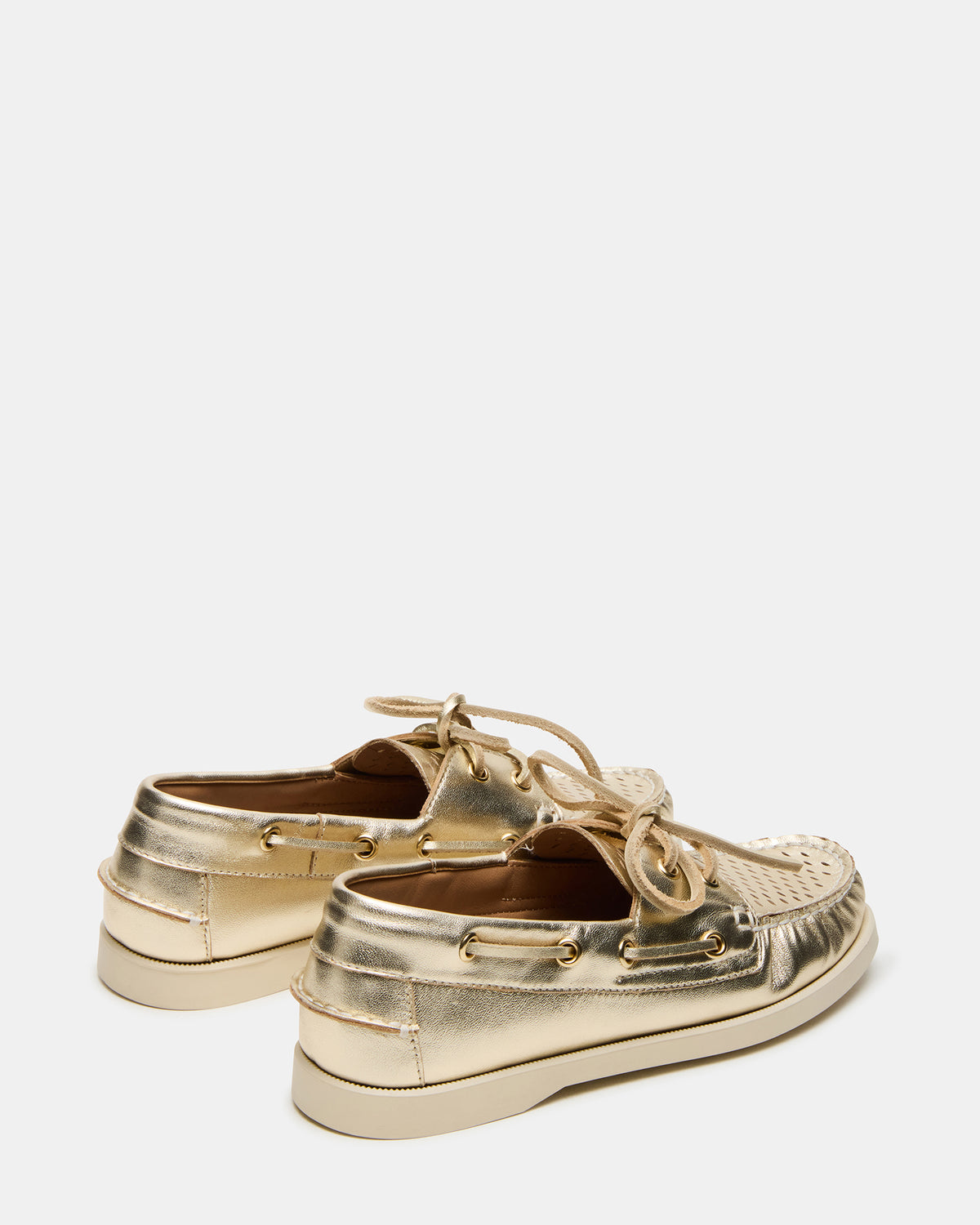 SAIL Gold Leather Flat Loafer | Women's Loafers - Steve Madden