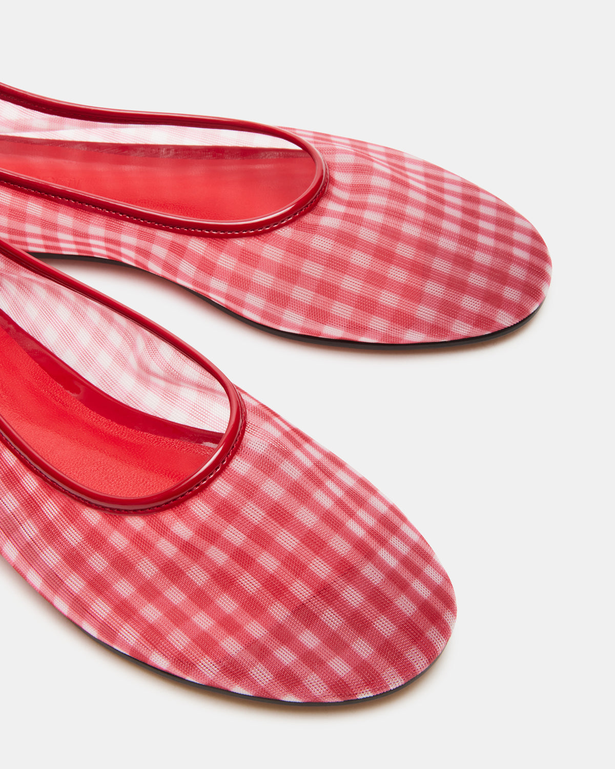 MEADOW Red Gingham Mesh Women's Ballet Flats - Steve Madden