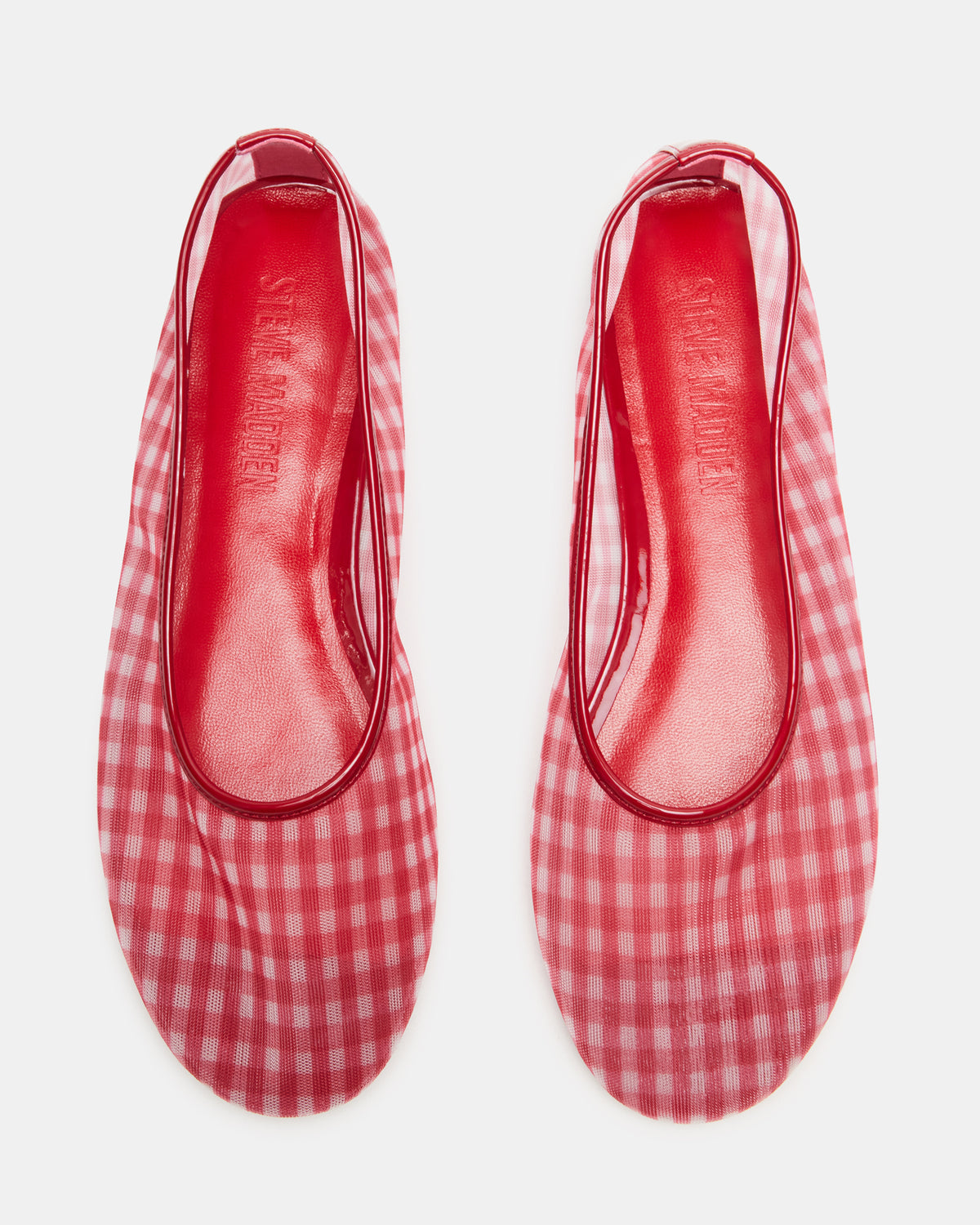 MEADOW Red Gingham Mesh Women's Ballet Flats - Steve Madden