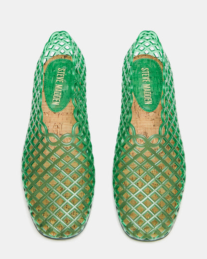 GROVE Green Square-Toe Jelly Women's Flat - Steve Madden