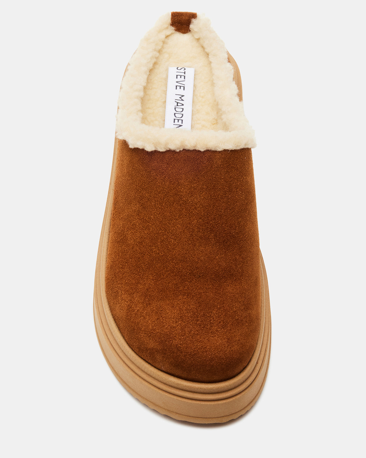 SMORES Tan Suede Faux Fur Slip-On | Women's Flats - Steve Madden