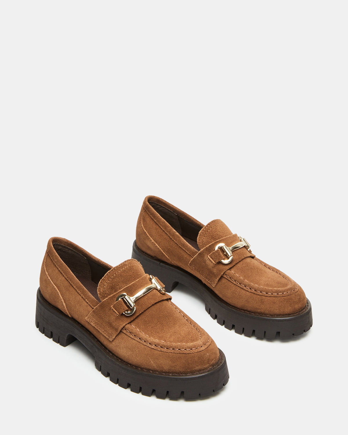 LANDO Cognac Suede Lug Women's Loafer - Steve Madden