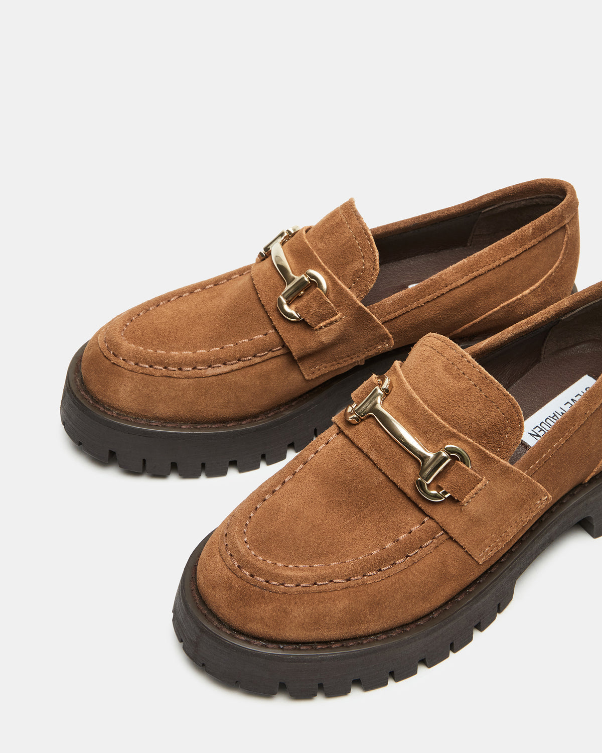 LANDO Cognac Suede Lug Women's Loafer - Steve Madden