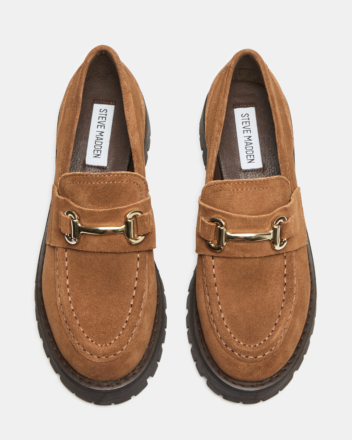 LANDO Cognac Suede Lug Women's Loafer - Steve Madden