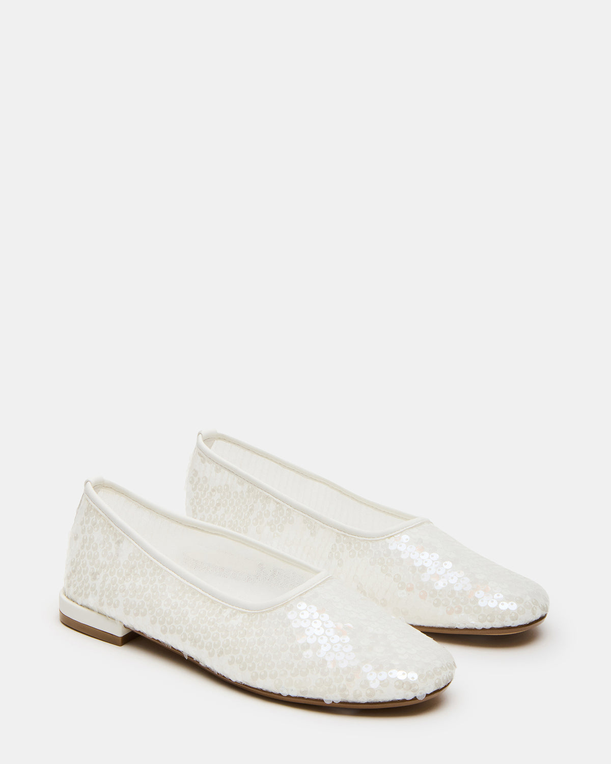 GARCELLE White Sequin Women's Ballet Flats - Steve Madden