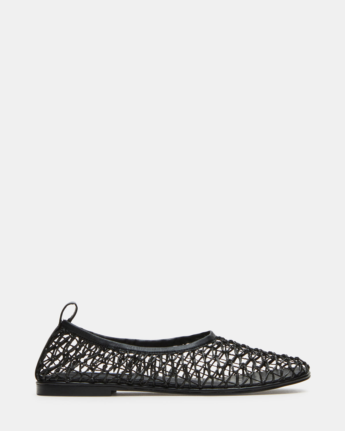 AMBROSIA Black Women's Net Caged Ballet Flat - Steve Madden