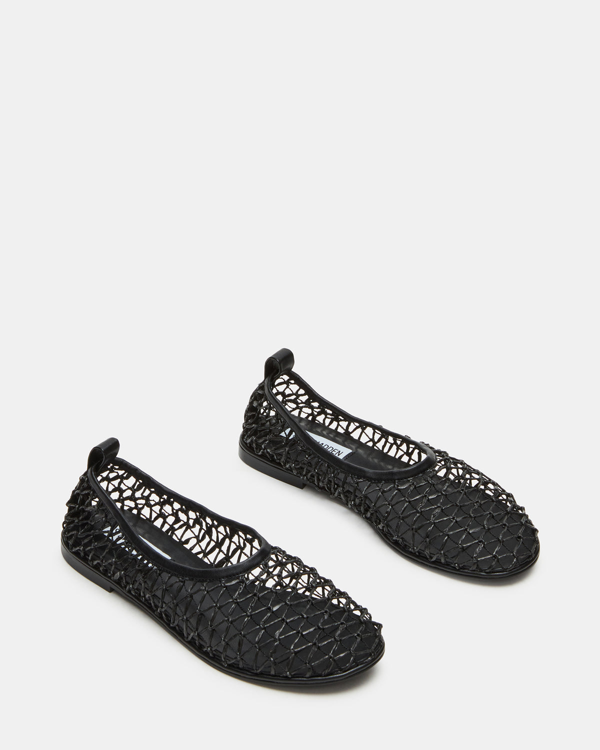 AMBROSIA Black Women's Net Caged Ballet Flat - Steve Madden