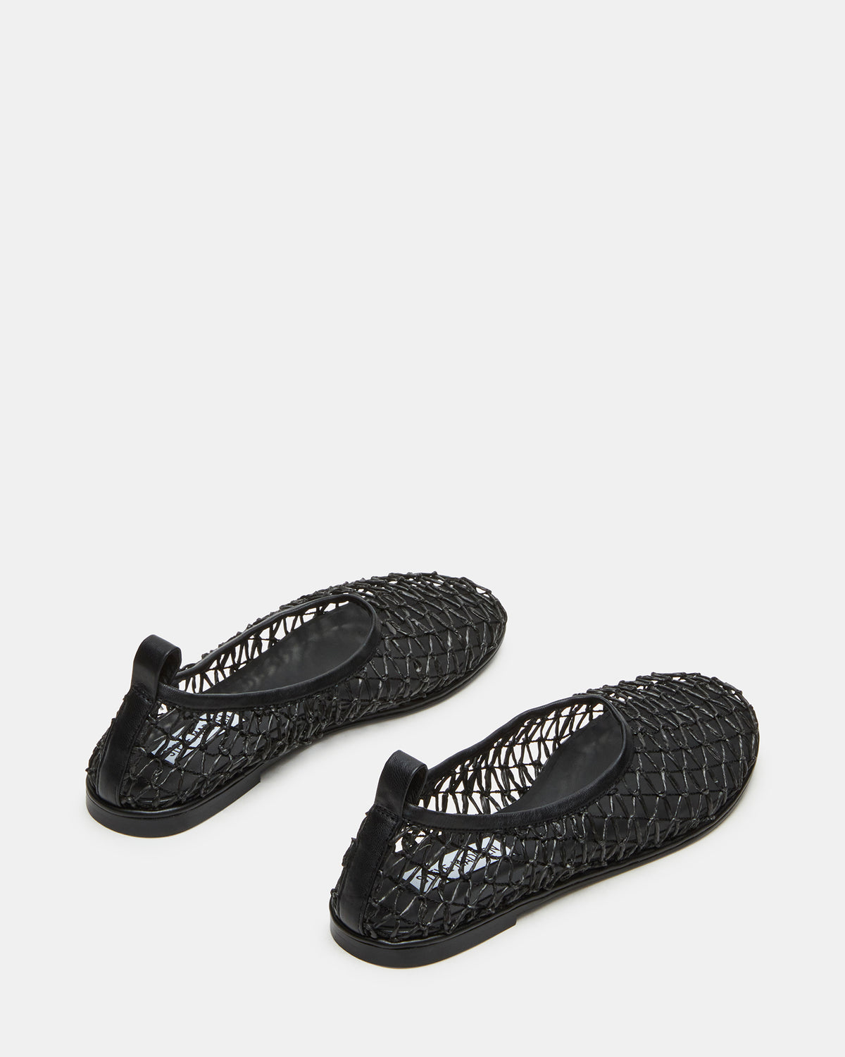AMBROSIA Black Women's Net Caged Ballet Flat - Steve Madden