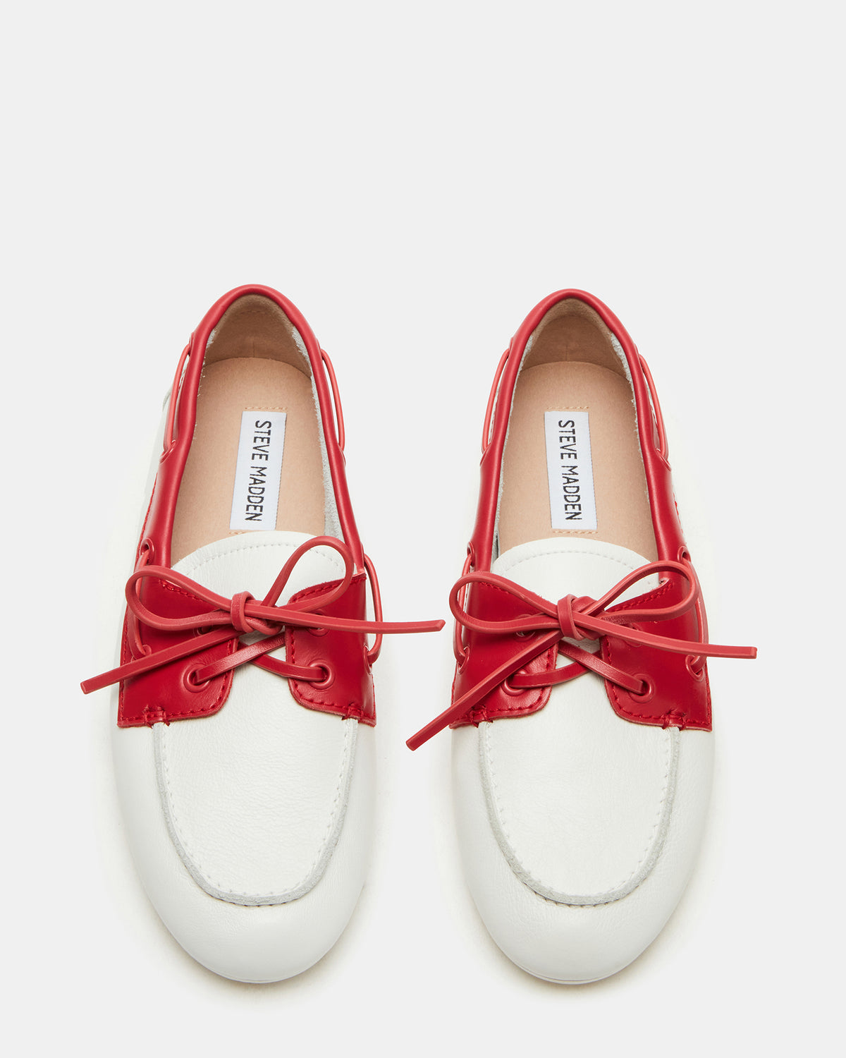 SAG Bone/Red Women's Boat Shoe - Steve Madden