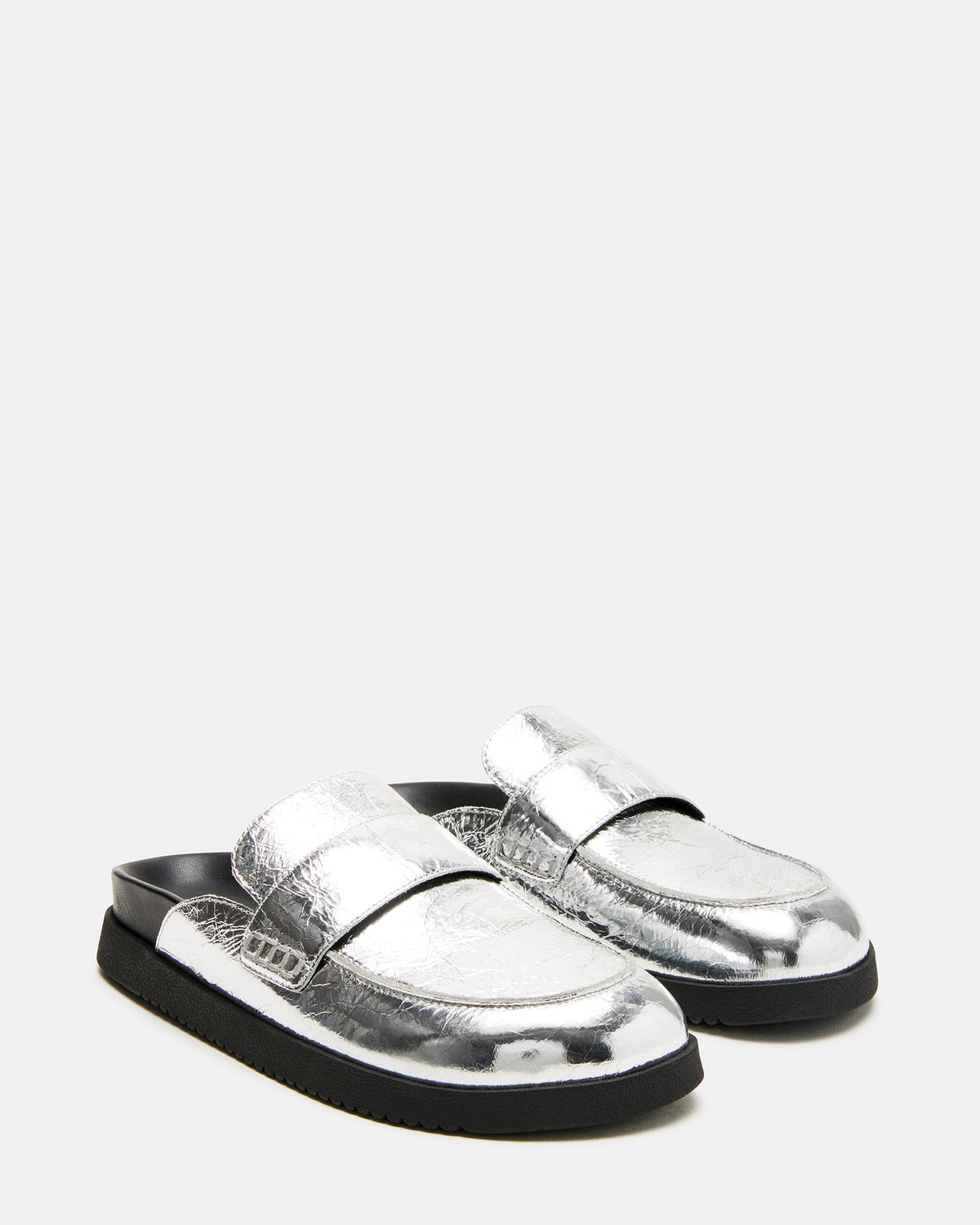 SKIPPER Silver Metallic Women's Slip-On Mule - Steve Madden