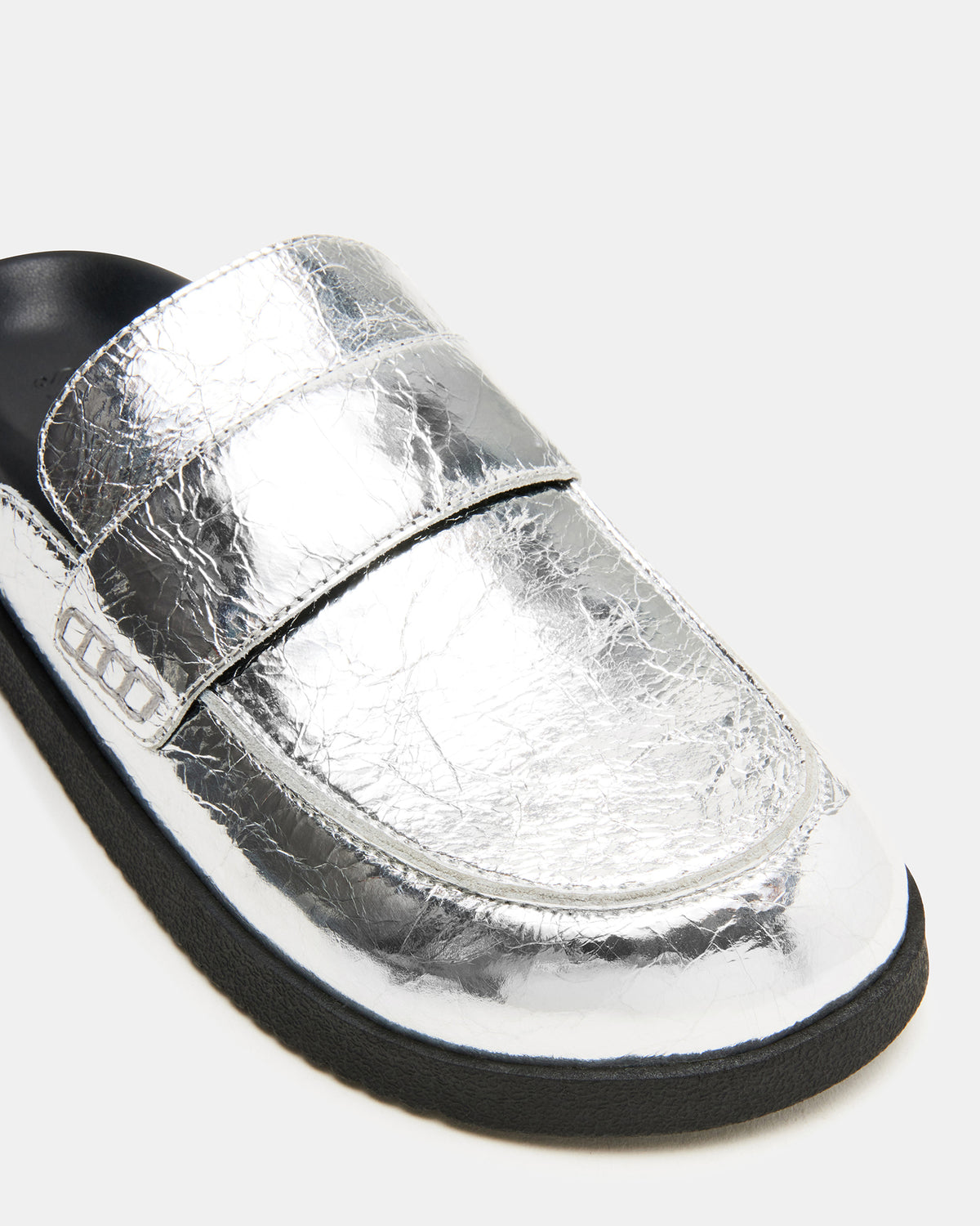 SKIPPER Silver Metallic Women's Slip-On Mule - Steve Madden
