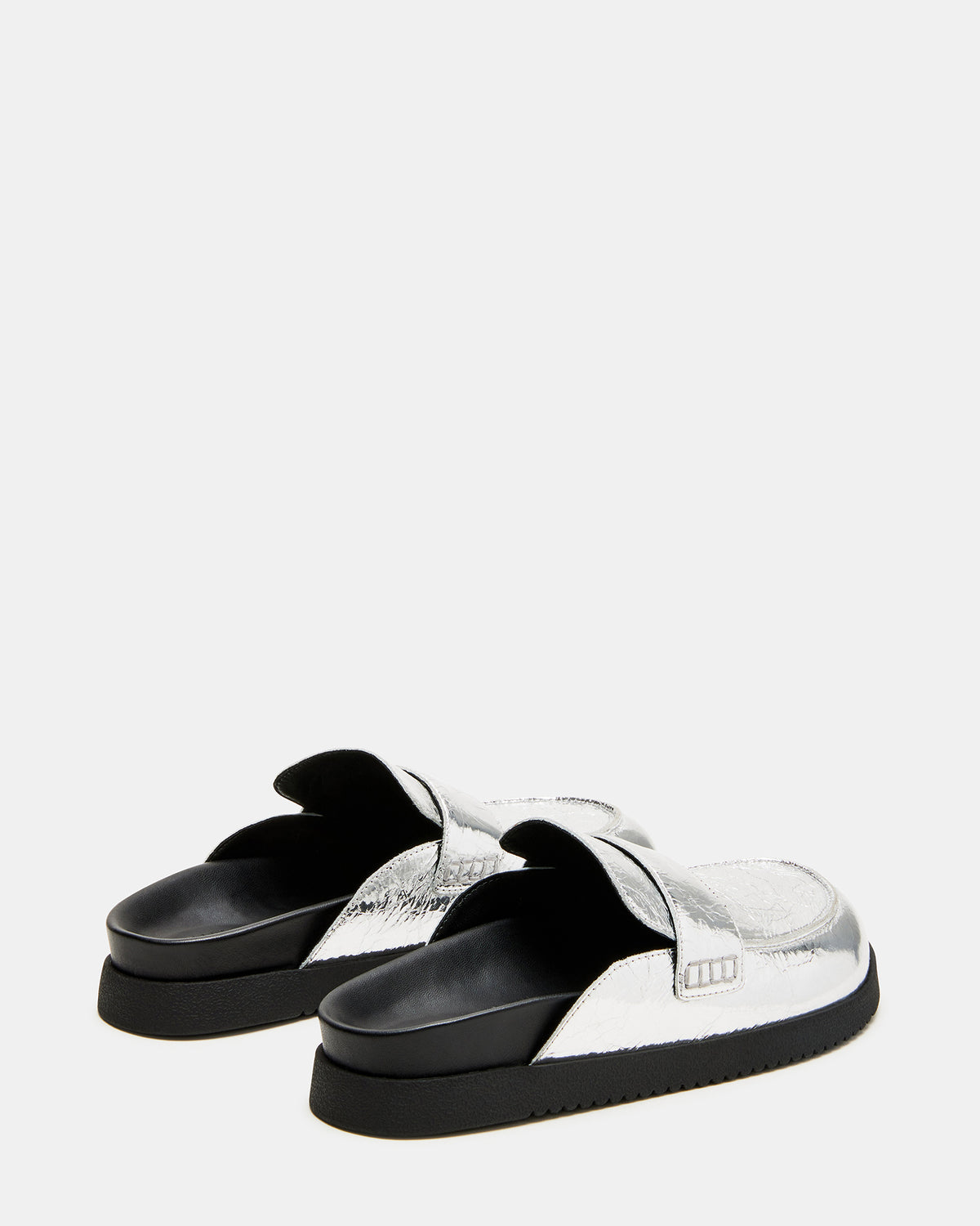 SKIPPER Silver Metallic Women's Slip-On Mule - Steve Madden