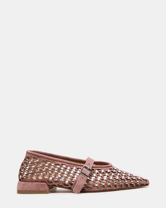 NICO Blush Suede Women's Pointed-Toe Mary Jane Flat - Steve Madden