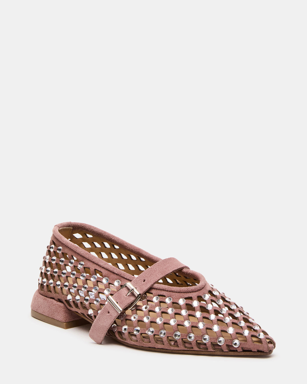NICO Blush Suede Women's Pointed-Toe Mary Jane Flat - Steve Madden