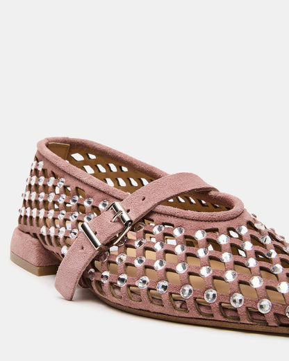 NICO Blush Suede Women's Pointed-Toe Mary Jane Flat - Steve Madden