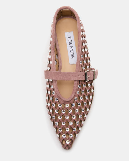 NICO Blush Suede Women's Pointed-Toe Mary Jane Flat - Steve Madden
