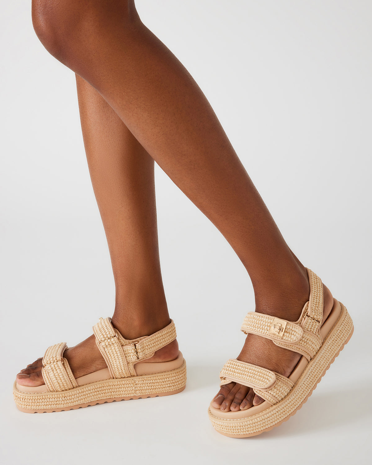 BIGMONA Natural Raffia Leather Women's Platform Sandal - Steve Madden