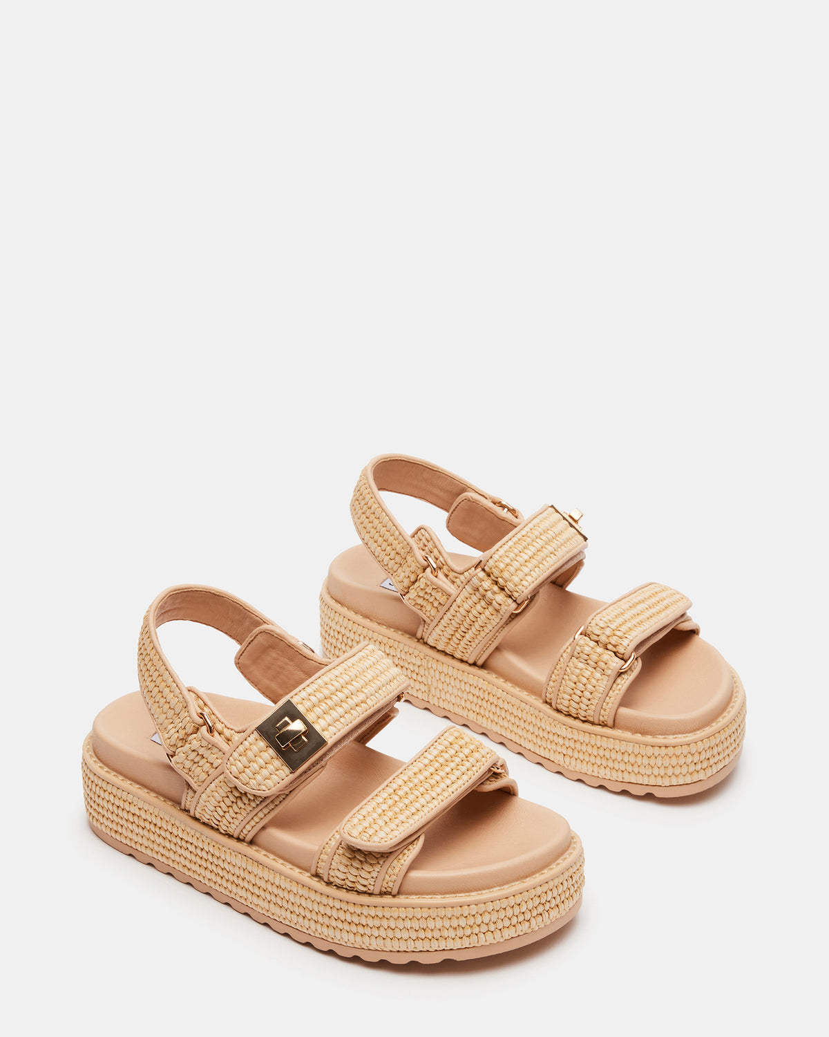 BIGMONA Natural Raffia Leather Women's Platform Sandal - Steve Madden