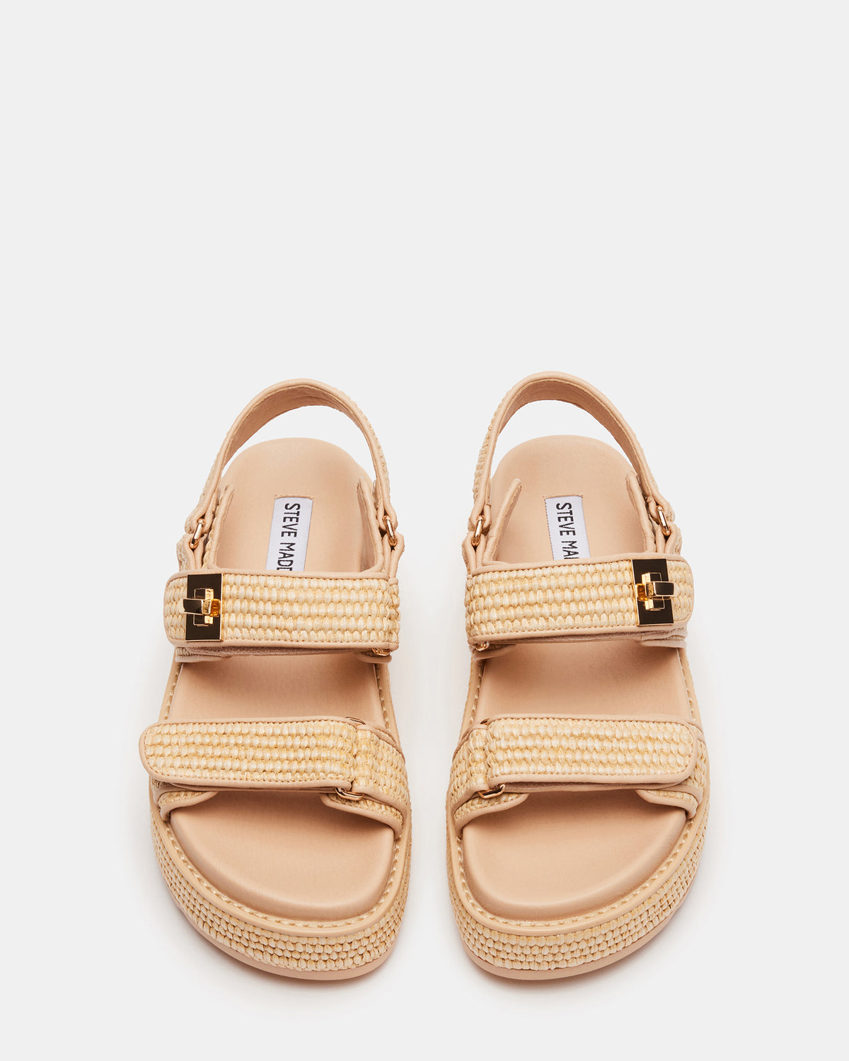 BIGMONA Natural Raffia Leather Women's Platform Sandal - Steve Madden