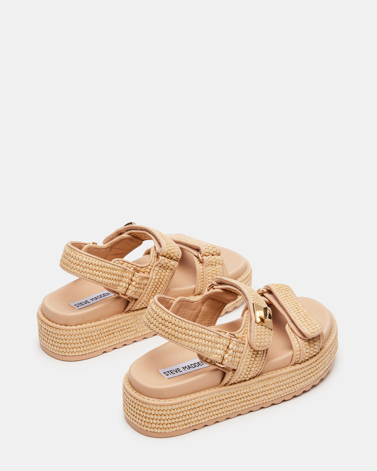 BIGMONA Natural Raffia Leather Women's Platform Sandal - Steve Madden