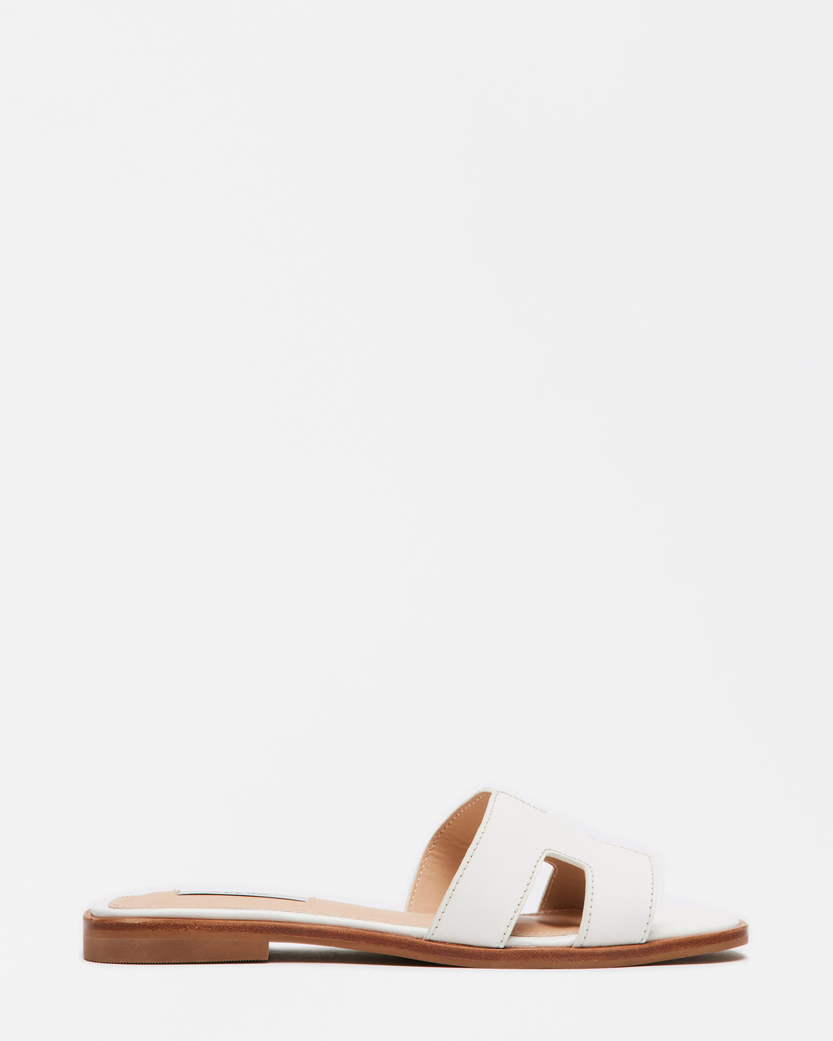 HADYN White Leather Sandal | Women's Designer Sandals - Steve Madden