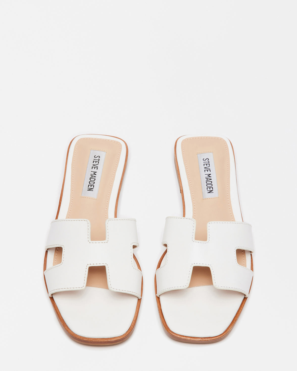 HADYN White Leather Sandal | Women's Designer Sandals - Steve Madden
