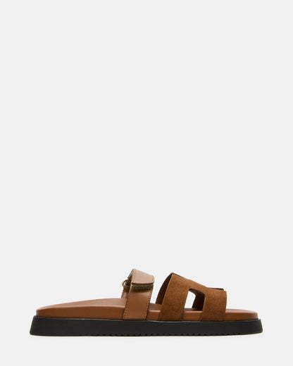 MAYVEN Camel Suede Flatform Slide Women's Sandal - Steve Madden