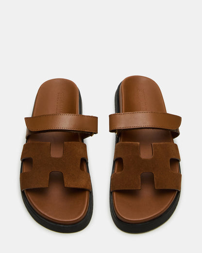 MAYVEN Camel Suede Flatform Slide Women's Sandal - Steve Madden