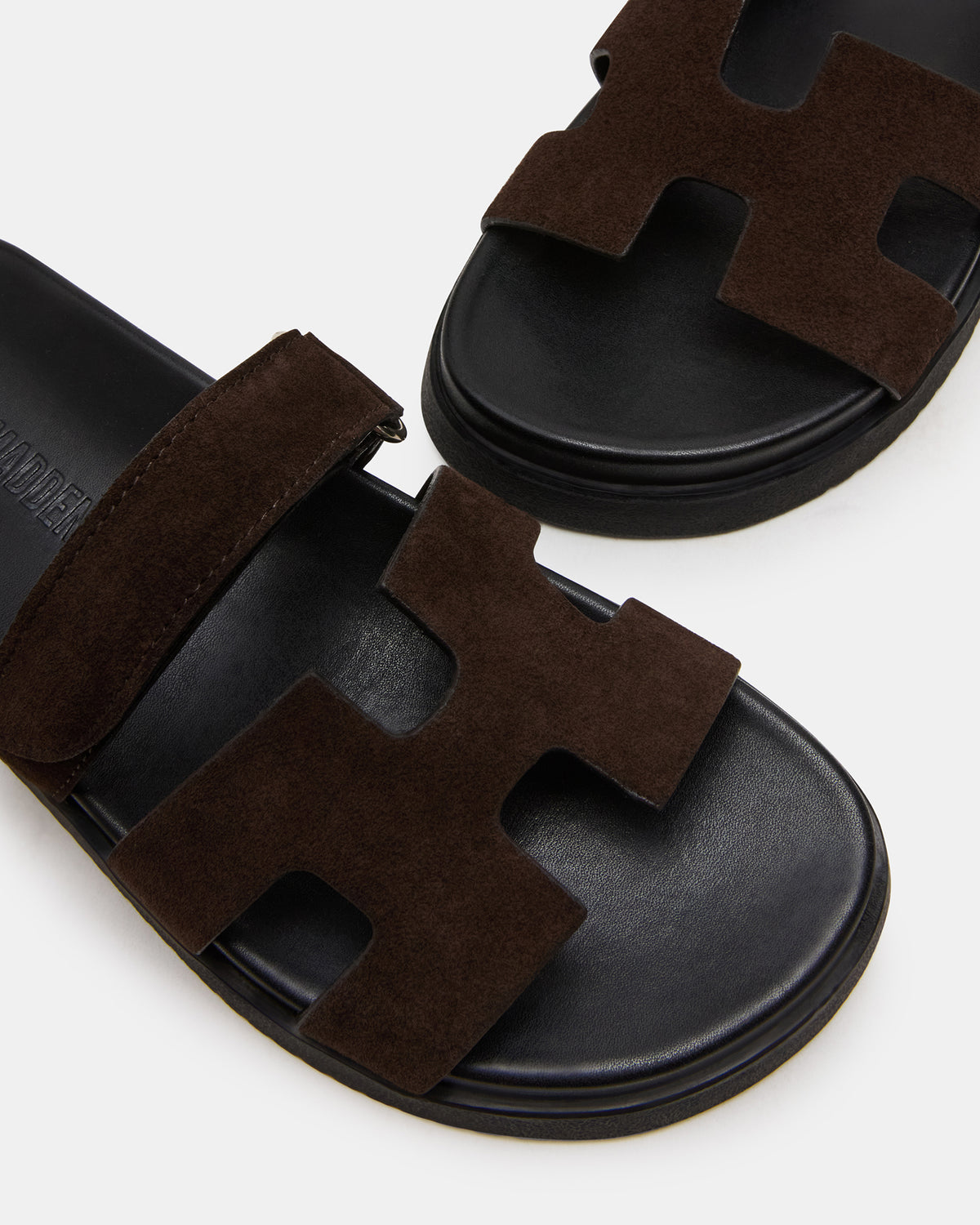MAYVEN Chocolate Brown Suede Flatform Slide Women's Sandal - Steve Madden