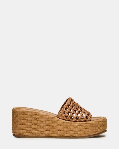BRANDY Raffia Woven Mule Platform Slide Women's Sandal - Steve Madden