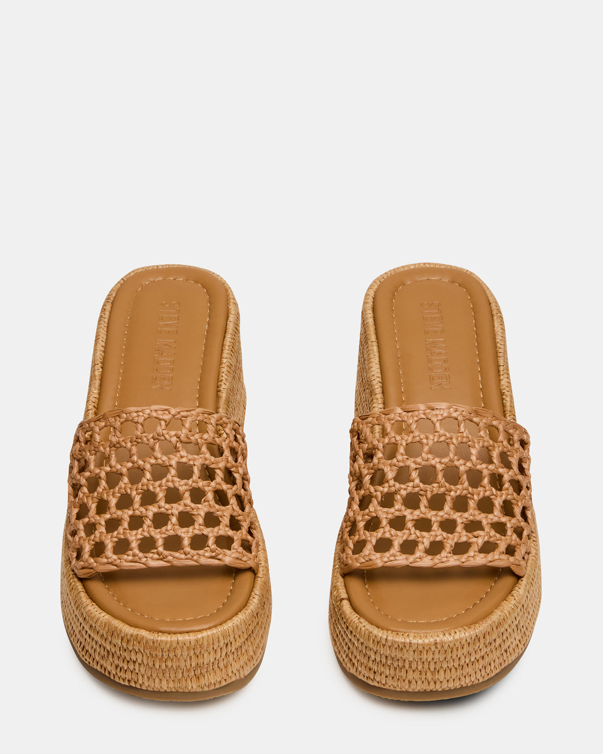 BRANDY Raffia Woven Mule Platform Slide Women's Sandal - Steve Madden